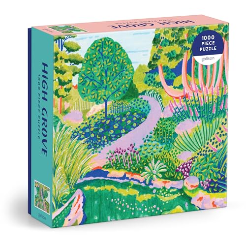 Galison High Grove – 1000 Piece Jigsaw Puzzle Featuring Beautiful Artwork of A Green Lush Landscape