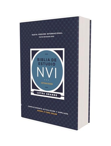 NVI, Biblia de Estudio actualizada, Revisión 2022, Tapa dura, Letra grande, Interior a color, Palabras de Jesús en Rojo, Comfort Print (NIV Study Bible, Fully Revised Edition) (Spanish Edition)