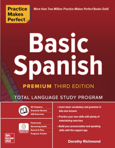 Practice Makes Perfect: Basic Spanish, Premium Third Edition cover