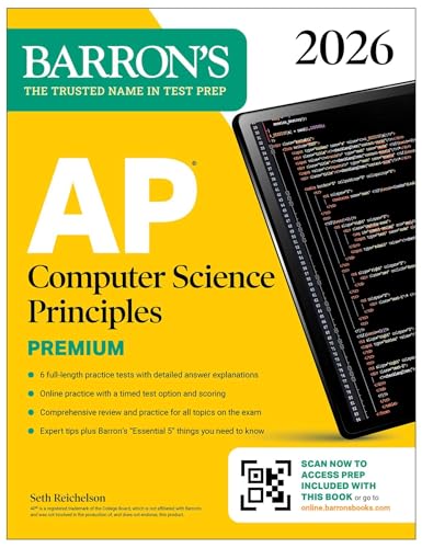 AP Computer Science Principles Premium, 2026: Prep Book with 6 Practice Tests + Comprehensive Review + Online Practice (Barron's AP Prep) cover