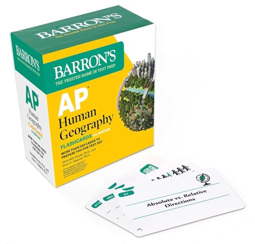 AP Human Geography Flashcards, Sixth Edition: Up-to-Date Review (2026) (Barron's AP Prep)