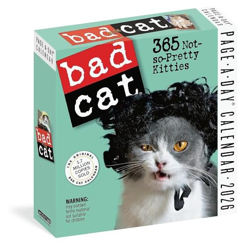 Bad Cat Page-A-Day® Calendar 2026: 365 Not-So-Pretty Kitties cover