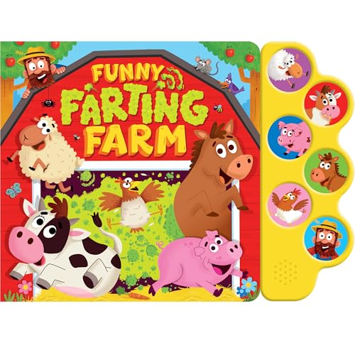 Funny Farting Farm - 6-Button Sound Book with Silly Noises and Song for Toddlers, Ages 2 and Up - 6-Button Sound Book