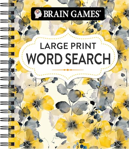 Brain Games - Large Print Word Search (Floral) cover