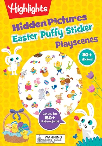 Easter Hidden Pictures Puffy Sticker Playscenes: Easter-Themed Puzzles and Puffy Stickers, Kids Easter Activity Book With Egg Hunt Games, Flower ... More (Highlights Puffy Sticker Playscenes)