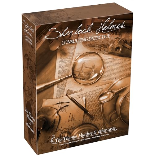 Asmodee Sherlock Holmes Consulting Detective - The Thames Murders & Other Cases Board Game - Captivating Mystery Game for Kids & Adults, Ages 14+, 1-8 Players, 90 Min Playtime
