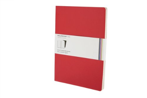 Moleskine Volant Notebook (Set of 2), Extra Large, Ruled Red (7.5 x 10)