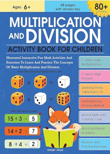 Multiplication and Division Activity Book For Children - 80+ Activities Inside