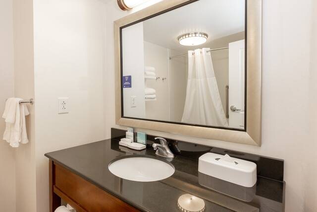Hampton Inn Suites Raleigh Cary Lenovo Center — Bathroom