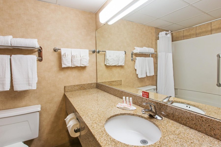 Ramada by Wyndham Sioux Falls Airport Waterpark Event Ctr Sioux Falls South Dakota — Bathroom