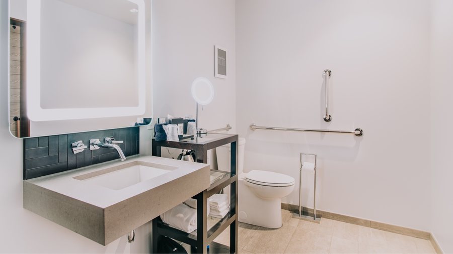 The Maven Hotel at Dairy Block — Bathroom