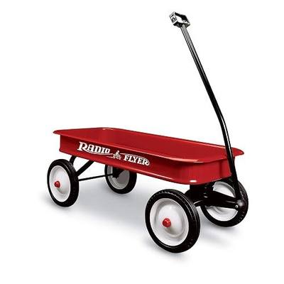 Radio Flyer Classic Red Wagon, for Kids 1.5+, Wagon for Kids or Cargo | All-Steel Body with No-Scratch Edges, 10” Rubber Tires, Extra-Long Handle Folds Under, Controlled Turning Radius