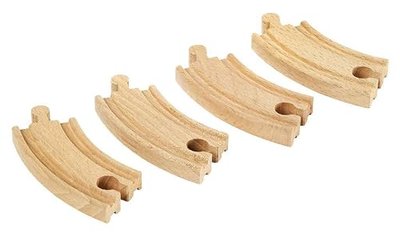 BRIO World 33337 - Premium 4-Piece Short Curved Tracks - Wooden Train Toy Set for Kids & Toddlers | Age 3+ | Versatile & Compatible | FSC-Certified Sustainable Wood | Child ASIN B08J88V5QW