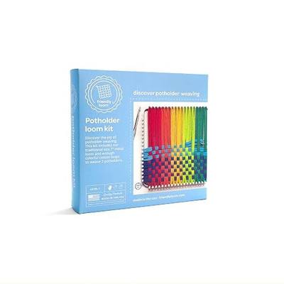 Friendly Loom 7” Traditional Potholder Weaving Kit | Sturdy Metal Loom and Quality Cotton Weaving Loops in Rainbow Colors | Complete Kit to Weave 2 Functional Potholders | Made in the USA