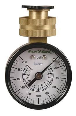 Rain Bird P2A Water Pressure Test Gauge, 3/4" Female Hose Thread, 0-200 psi