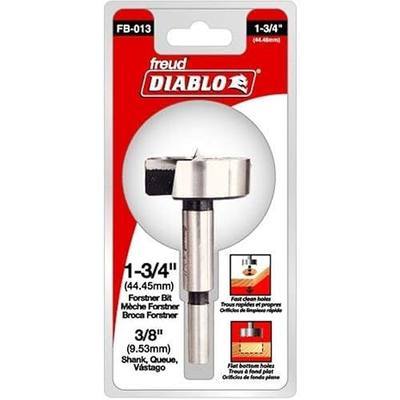 Diablo's High-Speed Steel Forstner Bit - 1-3/4" Dia, 3-1/2" Length | 3/8" Shank - Drill Straight, Angled and Overlapping Holes in All Types of Wood - FB-013