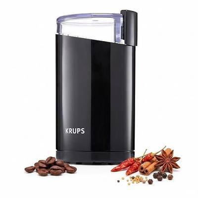 KRUPS Precision Electric Coffee Grinders, 3 oz Capacity, 200W Motor, Stainless Steel Blades for Uniform Grinding of Beans, Herb and Nuts, Coffee and Spice Grinder Electric, (Black)