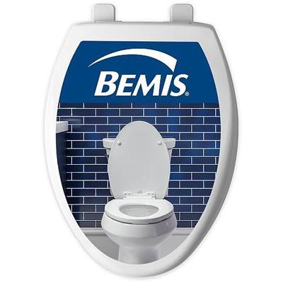 Bemis 170 Durable Plastic Toilet Seat, Elongated, White | Durable, lightweight plastic resists wear, stains and is easy to wipe clean, Top-Tite hinges for fast easy installation, 170