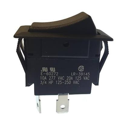 Gardner Bender GSW-45 Heavy-Duty Electrical Rocker Switch, SPST, ON-OFF, 20 A/125V AC, Spade Terminal,Black