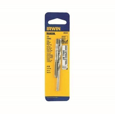 Irwin Tools IRWIN HANSON 12-24 NC Tap and No. 16 Drill Bit Set, 80222