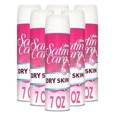Gillette Venus Satin Care Dry Skin Shave Gel for Women, 6 Count, 7oz Each, Infused with Shea Butter for a Comfortable Shave