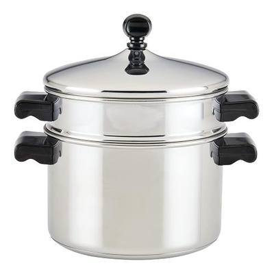 Farberware Classic Series Stainless Steel Stack 'n' Steam Sauce Pot and Steamer Set, Steamer Pot for Cooking, 3-Quart