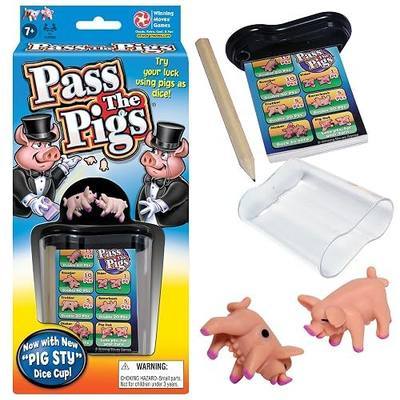 Pass the Pigs, Hilarious Pig Dice Game by Winning Moves Games USA | Famous Family Favorite for 50 Years, 2 or more Players, Ages 7+