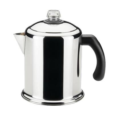 Farberware Classic Stainless Steel Yosemite Percolator Coffee Pot, 8-Cup, Stainless Steel