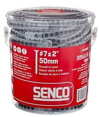 Senco 07A200P Duraspin#7 by 2" Drywall to Wood Collated Screw (1, 000per Box), Grey