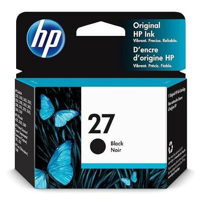 HP Original 27 Black Ink Cartridge | Works DeskJet 3320, 3420, 3520, 3550, 3620, 3650, 3740, 3849 OfficeJet 4315, 5600 PSC 1310 Fax 1240 Series | C8727AN