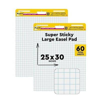 Post-it Super Sticky Easel Pad, 25 x 30 in, White Grid, 3 Pads | Premium Self Stick Flip Chart Paper, Super Sticking Power