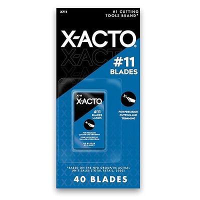 X-ACTO #11 Classic Fine Point Replacement Blades, 40 Count - Sharp, Durable, For Precision Cutting and Trimming
