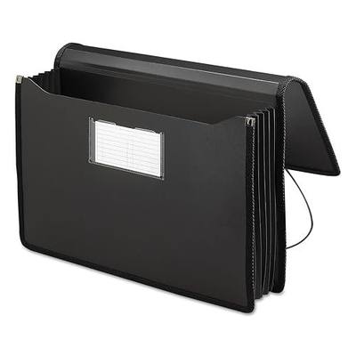 Smead Poly Wallet, Accordion File Organizer for File Folders, Legal Size, Black, 5-1/4 inch Expansion, Office Supplies, Document Organizer (71510)