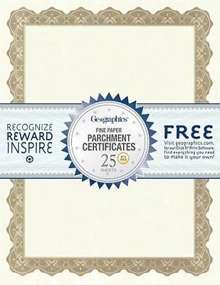 Optima Gold Blank Award Certificate Paper with Gold Foil Seals, 8.5 x 11", Seal 1.75" (Pack of 25)