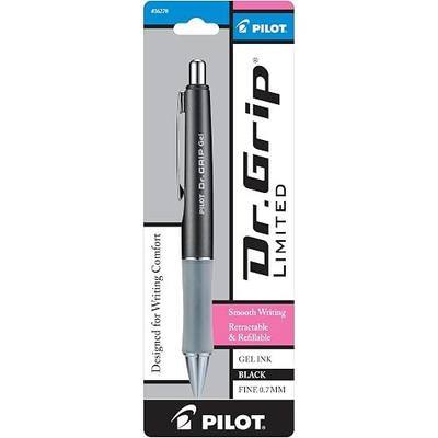 Pilot Dr. Grip Limited Refillable & Retractable Gel Pen, Black, Single Pen | Ideal for School, Journaling & Office Writing