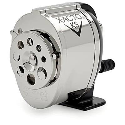 X-ACTO KS Manual Pencil Sharpener, Mountable, Metal, 1 Count - Classroom, Teacher Supplies, Adjustable for 8 Pencil Sizes