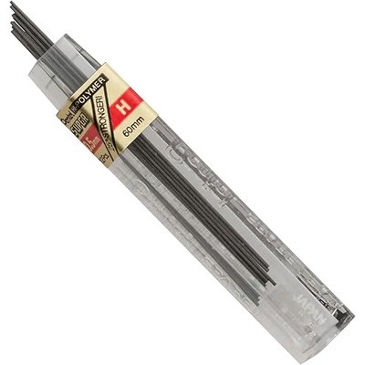 Pentel(R) Super Hi-Polymer(R) Leads, 0.5 mm, H, Medium, Black, Tube of 12 (C505-H)