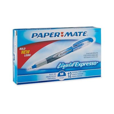 Paper Mate Liquid Flair Porous-Point Pen, Extra-Fine Tip, 12-Pack, Black (31001BH)