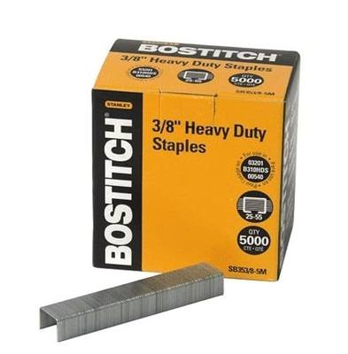 Bostitch Office Heavy Duty Premium Staples, 25-55 Sheets, 0.375 Inch Leg, 5,000 Per Box (SB353/8-5M)