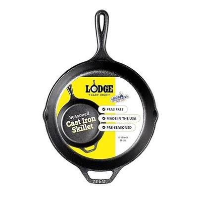 Lodge Seasoned Cast Iron Skillet 10.25 Inches - PFAS-Free, Non-Toxic Cookware - Use with an Oven, Stove, Grill, or Campfire - Naturally Non-Stick & Oven Safe