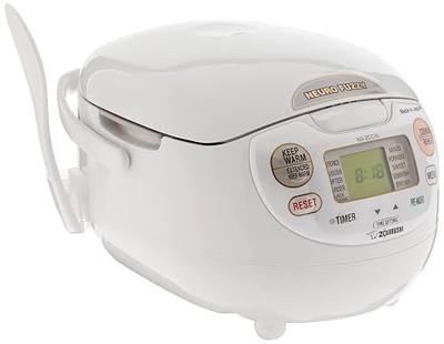 Zojirushi Ns ZCC10 Neuro Fuzzy Rice Cooker and Warmer (White) | 5.5-Cup Neuro Fuzzy Rice Cooker, Menu Settings for White, Brown, Porridge, Quick, Nonstick Spherical Pan, Made in Japan