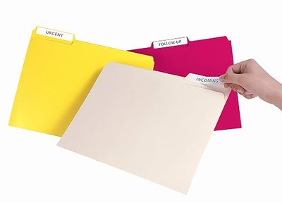 Avery File Folder Labels with Sure Feed, 2/3" x 3-7/16", 750 Printable Labels, Removable, White (8066)