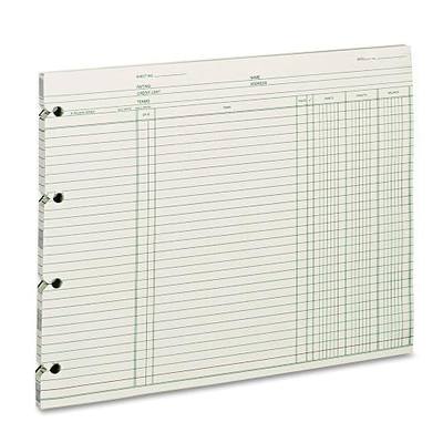 Wilson Jones Ledger Paper, Balance Ledger, 9-1/4" x 11-7/8", Green, 100 Sheets (GN2D)