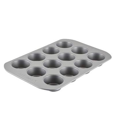Farberware Bakeware Nonstick Muffin Pan, 12-Cup, Cupcake Baking Pan, Gray