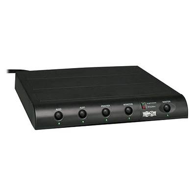 Tripp Lite 6 Outlet Under-Monitor Surge Protector Power Strip, 6ft Cord, Tel/Modem Protection, RJ11, Lifelong Warranty & $50,000 INSURANCE (TMC-6),BLACK