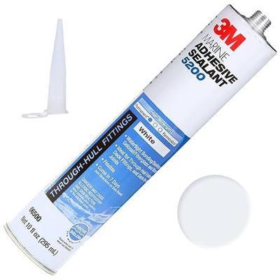 3M Marine Adhesive Sealant 5200 (06500) Permanent Bonding and Sealing for Boats and RVs Above and Below the Waterline Waterproof Repair, White, 10 fl oz Cartridge