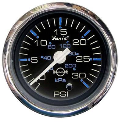 Faria Beede 13712 Chesapeake Stainless Steel Water Pressure Gauge Kit (30 PSI) - 2', Black