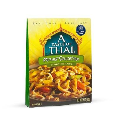 A Taste of Thai Peanut Sauce Mix Packets | Authentic Thai-Style Sauce with Ground Peanuts & Traditional Spices | Ready in Minutes | No Artificial Flavors | Non-GMO, Gluten-Free – 3.5 oz