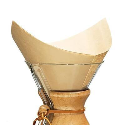 Chemex Bonded Filter - Natural Square - 100 ct - Exclusive Packaging | Unbleached Oxygen-Cleansed Paper, 20-30% Thicker, Eco-Friendly, Fits All Except CM-1