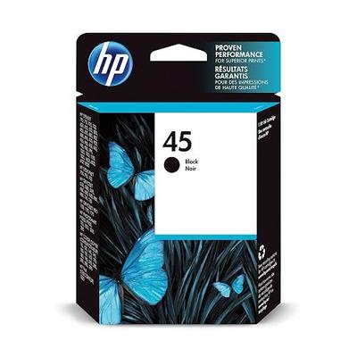 HP Original HP 45 Black Ink Cartridge | Works with select HP DeskJet, DesignJet, OfficeJet, OfficeJet Pro, PhotoSmart, Color Copier, Fax Series | 51645A